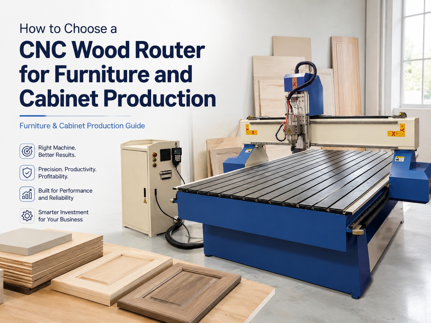 CNC wood router for furniture and cabinet production