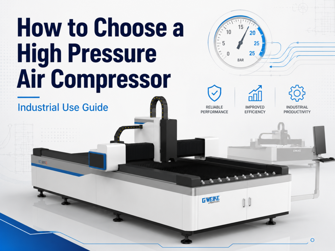 Fibre laser cutting machine with pressure gauge for industrial air compressor selection
