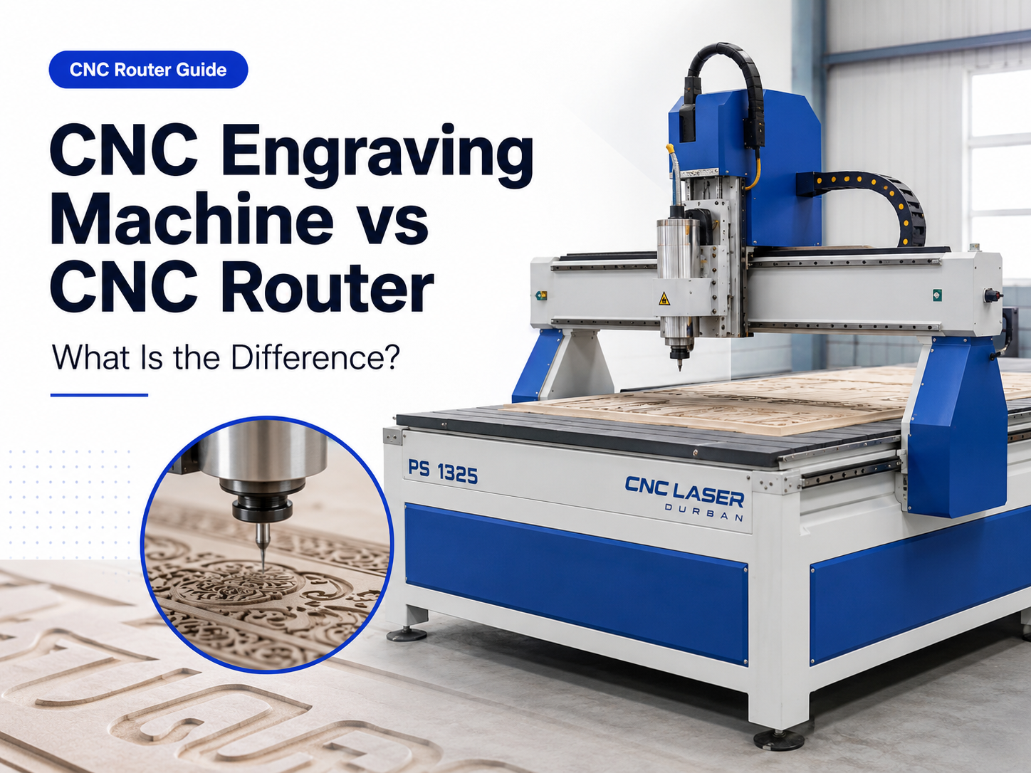 CNC engraving machine vs CNC router comparison with PS 1325 CNC router