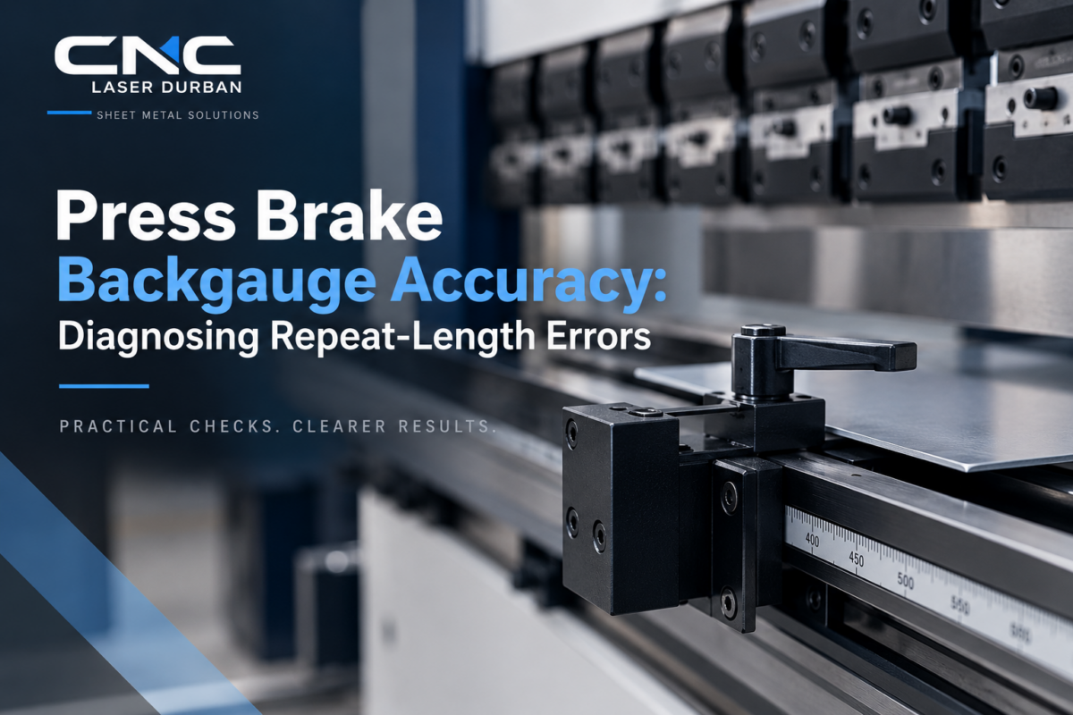 Press brake backgauge accuracy inspection for diagnosing repeat-length errors